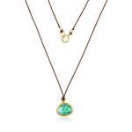 22 Karat Gold Wrapped Emerald Necklace