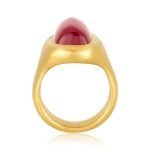 22 Karat Gold Sugarloaf Ruby Cocktail Ring