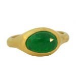 22 Karat Gold Free Form Emerald Ring