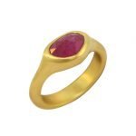 22 Karat Gold Rose-Cut Ruby Ring