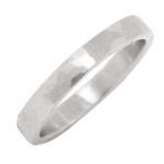 Platinum Hammered Ring 3mm