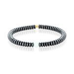 Flat Hematite Aquamarine Bead Bracelet