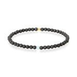 Chiseled Hematite Aquamarine Bead Bracelet