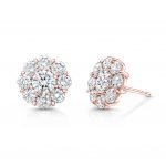 18 Karat Rose Gold Diamond Marigold Flower Earrings