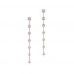 18 Karat Rose Gold Diamond Drop Dangle Earrings