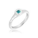 Platinum Paraiba Tourmaline Solitaire Platinum Wave Ring