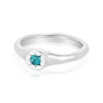 Platinum Paraiba Tourmaline Solitaire Platinum Wave Ring