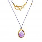 22 Karat Gold Framed Amethyst Necklace