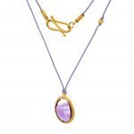 22 Karat Gold Framed Amethyst Necklace