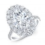 18 Karat Gold Halo 6.0 CTW Oval Diamond Ring