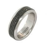 Platinum Black Diamond Zirconium Spinner Ring