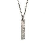 Sterling Silver Textured Tag Necklace