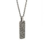 Antiqued Sterling Silver Tag Necklace