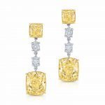 18 Karat Gold Fancy Yellow Halo Diamond Earrings