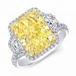 18 Karat Gold Fancy Yellow Halo Diamond Ring