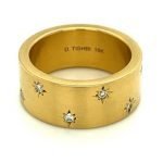 18 Karat Gold Sparkling Diamond Stars Ring