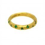 22 Karat Gold Emerald Wave Band, 3mm