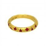 22 Karat Gold Ruby Wave Band, 3mm
