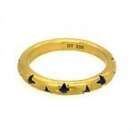 22 Karat Gold Sapphire Wave Band, 3mm