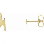 14 Karat Gold Lightning Bolt Stud Earrings