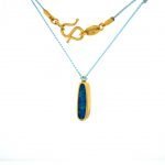 22 Karat Gold Framed Blue Opal On Silk