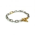 22 Karat Gold and Silver Links Bracelet