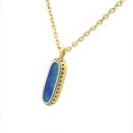 22 Karat Gold and Platinum Australian Opal and Sapphire Necklace