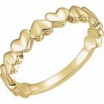 14 Karat Gold Hearts Ring