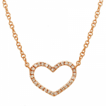 14 Karat Gold Diamond Heart Necklace