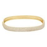14 Karat Gold Diamond Bangle Bracelet