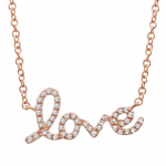 14 Karat Gold Diamond Love Necklace