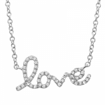 14 Karat Gold Diamond Love Necklace