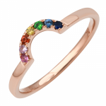 14 Karat Gold Rainbow Sapphire Ring