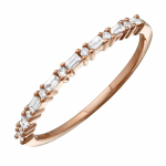 14 Karat Gold Rectangle Diamond Ring