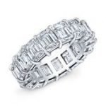18 Karat Gold Emerald Cut Diamonds Eternity Wedding Ring