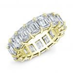 18 Karat Gold Emerald Cut Diamonds Eternity Wedding Ring