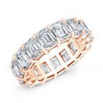 18 Karat Gold Emerald Cut Diamonds Eternity Wedding Ring