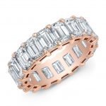 18 Karat Gold Emerald Cut Diamonds Eternity Wedding Ring