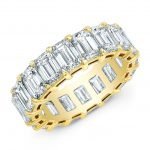 18 Karat Gold Emerald Cut Diamonds Eternity Wedding Ring