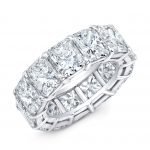18 Karat Gold Cushion Cut Diamonds Eternity Wedding Ring
