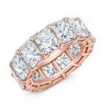 18 Karat Gold Cushion Cut Diamonds Eternity Wedding Ring