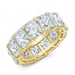 18 Karat Gold Cushion Cut Diamonds Eternity Wedding Ring