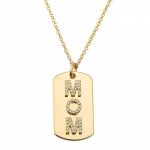 14 Karat Gold Mom Name Tag Necklace