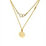 14 Karat Gold Sagittarius Zodiac Charm On Gold Silk