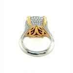 22 Karat Gold and Platinum Diamond and Garnet Ring