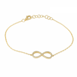 14 Karat Gold Diamond Infinity Bracelet