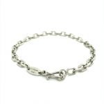 Platinum Elongated Links Unisex Bracelet 5mm