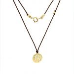 14 Karat Gold Virgo Zodiac Charm On Brown Silk