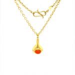22 Karat Gold Oval Carnelian Necklace
