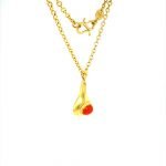 22 Karat Gold Oval Carnelian Necklace